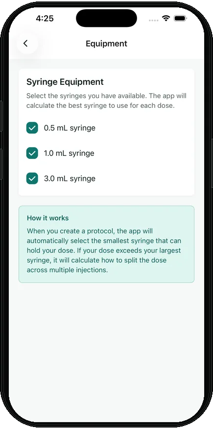 Equipment Settings