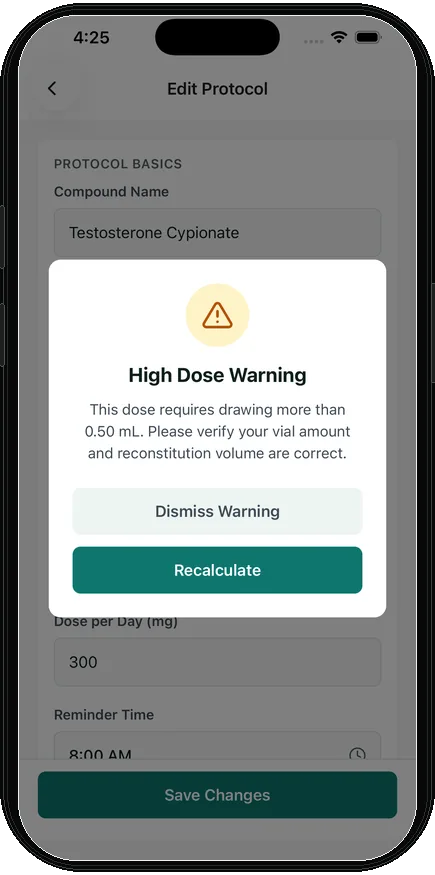 High-Dose Warning